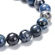 Bracelets de perles extensibles en dumortiérite naturelle(G-A185-01G)-3