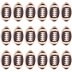 20Pcs Alloy Enamel Beads, Rugby, Light Gold, Coconut Brown, 19x11x4mm, Hole: 1.4mm(ENAM-SC0008-23)