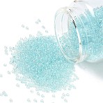 MIYUKI Round Rocailles Beads, Japanese Seed Beads, (RR3638) Fancy Lined Soft Aqua, 11/0, 2x1.3mm, Hole: 0.8mm, about 1111pcs/10g(X-SEED-G007-RR3638)