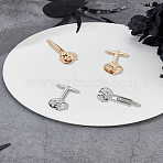 2 Pairs 2 Colors Brass Cufflinks, Twist, Mixed Color, 33x14x14mm, 1 pair/color(BUTT-LP0002-06)