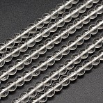 Synthetic Quartz Round Bead Strands, Clear, 10mm, Hole: 1mm, about 40pcs/strand, 15.7 inch(X-PIEG-J002-16-10mm)