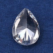 Teardrop-Shaped Cubic Zirconia Cabochons, Faceted & Point Back, Clear, 7x5x2.5mm(X1-ZIRC-TAC0004-02E)