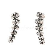 Antique Silver 316 Surgical Stainless Steel Dangle Earrings, Skull, 25.5x8.5mm(EJEW-D096-06C-AS)