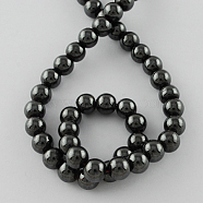 Magnetic Synthetic Hematite Beads Strands, Grade A, Round, Black, 4mm, Hole: 1mm, 15.5 inch(G-Q893-4mm)