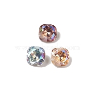 K9 Glass Rhinestone Cabochons, Pointed Back & Back Plated, Square, Mixed Color, 8x8x4mm(RGLA-J021-B-MO)