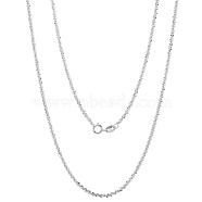 925 Sterling Silver Thin Dainty Link Chain Necklace for Women Men, Silver, 19.69 inch(50cm)(JN1096A-03)