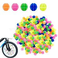 NBEADS 250pcs 5 colors Bicycle Wheel Spokes Plastic Clip Bead, Oval, Mixed Color, 15x15.5x14.5mm, Hole: 4mm(KY-NB0001-25)