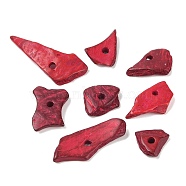 Dyed Chip Coconut Beads, Crimson, 14~31x8~13x2~4mm, Hole: 1.5~2mm, about 882pcs/500g(COCO-N001-23D)