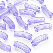 Transparent Acrylic Beads, Curved Tube, Medium Purple, 32x9.5x8mm, Hole: 1.8mm, about 330pcs/500g(MACR-S372-002C-003)