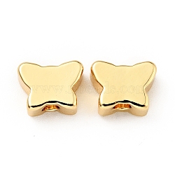 Brass Beads, Cadmium Free & Lead Free, Butterfly, Real 18K Gold Plated, 6.3x8x3.5mm, Hole: 2.1mm(KK-G416-32G)
