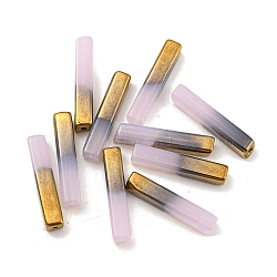 Electroplate Glass Beads, Faceted, Rectangle, Pink, 19.5~20x4x4mm, Hole: 1mm(GLAA-D024-02I)