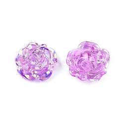 Transparent ABS Plastic Cabochons, Flower, Violet, 19.5x7.5mm(KY-G019-03F)