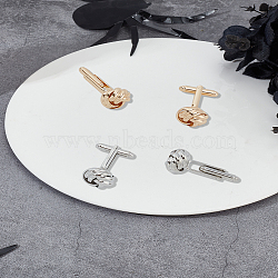 2 Pairs 2 Colors Brass Cufflinks, Twist, Mixed Color, 33x14x14mm, 1 pair/color(BUTT-LP0002-06)