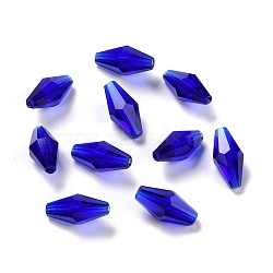 Transparent Glass Beads, Faceted, Bicone, Medium Blue, 12x6mm, Hole: 1mm(GLAA-G078-B-09)