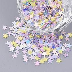 Ornament Accessories, PVC Plastic Paillette/Sequins Beads, Star, Mixed Color, 4.5x4.5x0.4mm, about 80000pcs/500g(PVC-S035-005)