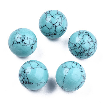 Synthetic Turquoise Display Decorations, Round, 19~21mm