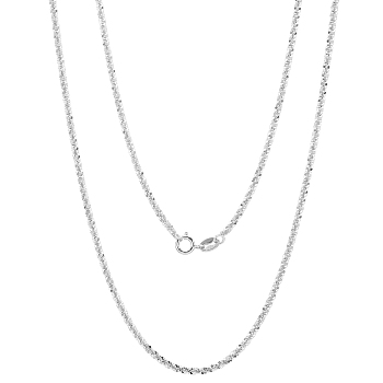925 Sterling Silver Thin Dainty Link Chain Necklace for Women Men, Silver, 19.69 inch(50cm)