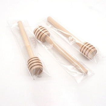 Wooden Honey Dipper, Honey Stick, Stir Bars, Kitchen Tool, PapayaWhip, 101x15x19mm