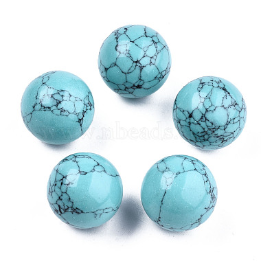 Sky Blue Round Synthetic Turquoise Decoration