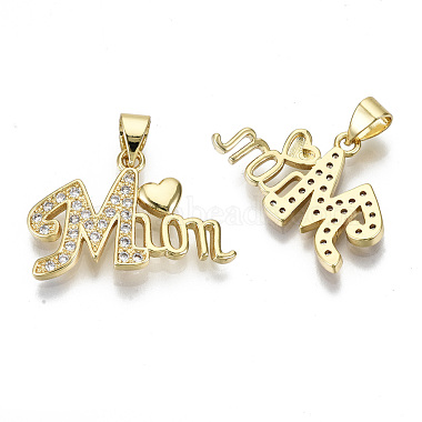 Real 16K Gold Plated Clear Word Brass+Cubic Zirconia Pendants