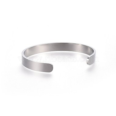 304 Stainless Steel Blank Cuff Bangles(BJEW-E361-11P)-3