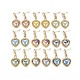 Heart with Porcelain Rack Plating Alloy Dangle Stud Earrings(EJEW-S211-008-RS)-1