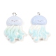 Flocking Opaque Resin Pendants(RESI-P053-03D-P)-1