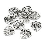 Tibetan Style Alloy Pendants, Cadmium Free & Lead Free, Heart with Tree, Antique Silver, 18x17x1.5mm, Hole: 1.8mm(TIBEP-YW0001-67)