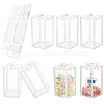 Transparent PVC Candy Treat Gift Box, Crown Print Wedding Party Packaging Box, Rectangle, Clear, Finished Product: 8x8x15cm, Unfold: 28.3x16.1x0.05cm(CON-WH0085-58C)
