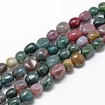 Natural Indian Agate Beads Strands, Nuggets, 8~15x7~12x4~12mm, Hole: 1mm, about 30~45pcs/strand, 15.7 inch(G-R445-8x10-07)
