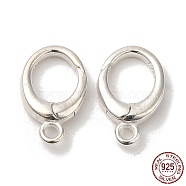 925 Sterling Silver Twister Clasp, with S925 Stamp, Silver, 12x7x2.5mm, Hole: 1.4mm(STER-D006-14S)
