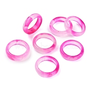 Dyed & Heated Natural Agate Finger Rings for Women, Magenta, 5.5mm, Inner Diameter: 17~17.5mm(RJEW-Z075-02S)