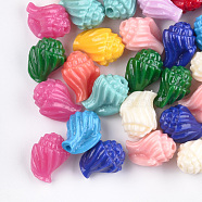 Synthetic Coral Beads, Dyed, Spiral Shell, Mixed Color, 12x10x8mm, Hole: 1.5mm(CORA-S026-14)