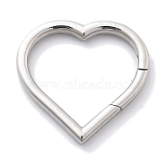 304 Stainless Steel Spring Ring Clasps, Heart, Stainless Steel Color, 29.5x30x3mm(STAS-R130-60P)