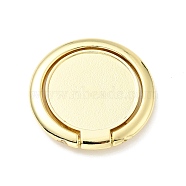 Alloy Flat Round Cell Phone Holder Stand, Rotation Finger Grip Ring Kickstand, Golden, 31x4mm(AJEW-E046-01G)