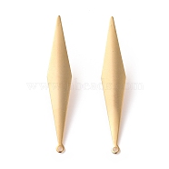 201 Stainless Steel Stud Earring Findings, with Horizontal Loop and 316 Stainless Steel Pin, Rhombus, Real 24K Gold Plated, 46x8mm, Hole: 1.4mm, Pin: 0.7mm(STAS-K241-27G)