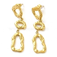 304 Stainless Steel Dangle Stud Earrings, Long Drop Earrings, Golden, 52x13mm(EJEW-D104-01B-G)