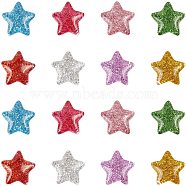 ARRICRAFT Resin Cabochons, with Glitter Powder, Star, Mixed Color, 16x16.5~17x5~6mm, 8 colors, 30pcs/color, 240pcs/box(CRES-AR0001-04)