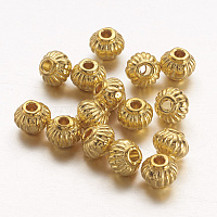 Tibetan Style Alloy Spacer Beads, Metal Findings Accessories for DIY Crafting, Lead Free, Cadmium Free and Nickel Free, Lantern, Golden Color, about 5mm in diameter, 4mm long, hole: 1.5mm

