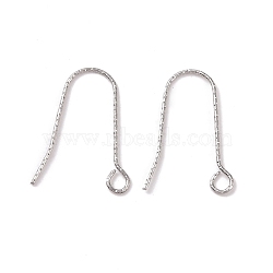 316 Stainless Steel Earring Hooks, with Horizontal Loop, Stainless Steel Color, 22x15x0.9mm, Hole: 2.5mm(X-STAS-C059-10P)
