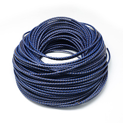 Leather Braided Cord, Royal Blue, 5mm, about 54.68 yards(50m)/bundle(WL-Q005-5mm-24)