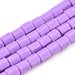 Handmade Polymer Clay Beads Strands, Hexagon Barrel, Medium Purple, 6x6x5.5mm, Hole: 1.8mm, about 63~64pcs/strand, 15.55~15.79 inch(39.5~40.1cm)(CLAY-T021-02O)