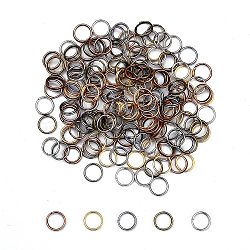 Mixed Color Iron Split Rings, Double Loops Jump Rings, 7x0.7mm, about 6.3mm inner diameter, about 6000pcs/500g(JRD7MM-M)