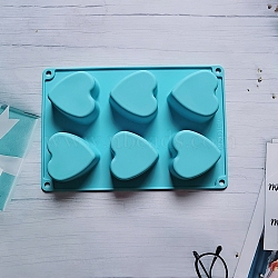 Food Grade DIY Soap Making Silicone Molds, Resin Casting Molds, For UV Resin, Heart, Dark Turquoise, 180x268mm(PW-WG8168B-01)