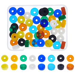 ARRICRAFT 48Pcs 8 Colors Handmade Frosted Glass Beads, for Jewelry Making, Column, Colorful, 8.5x4mm, Hole: 2mm, 6pcs/color(GLAA-AR0001-24)