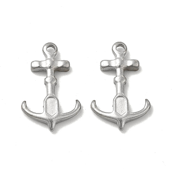 304 Stainless Steel Pendants, Anchor Charms, Stainless Steel Color, 23x14.5x3mm, Hole: 2mm