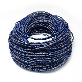 Leather Braided Cord, Royal Blue, 5mm, about 54.68 yards(50m)/bundle