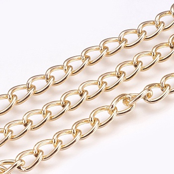 Aluminium Twisted Chains, Curb Chains, Unwelded, Light Gold, 9x6x1.5mm