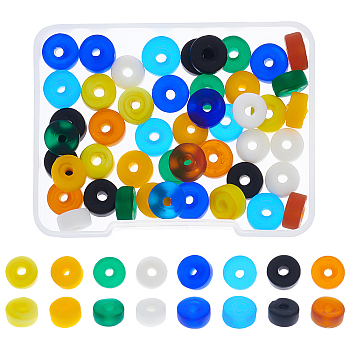 ARRICRAFT 48Pcs 8 Colors Handmade Frosted Glass Beads, for Jewelry Making, Column, Colorful, 8.5x4mm, Hole: 2mm, 6pcs/color