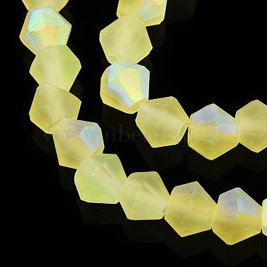 Imitez des brins de perles en verre givré bicône en cristal autrichien(GLAA-F029-TM4mm-A21)-4